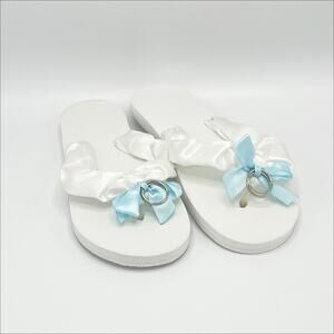 Oriental Trading Leave your mark in the Sand "Just Married" Flip Flops in White